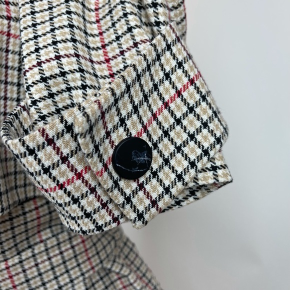 MAJE PRINCE OF WALES CHECKED TWILL TRENCH COAT IN BEIGE FR 36 US 4 - Picture 11 of 11